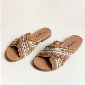 SHEIN CRISS CROSS SLIDE SANDALS